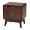 Baxton Studio Markell Mid-Century Transitional Walnut Brown Finished Wood 2-Drawer Nightstand 233-13271-ZORO - alternate 1